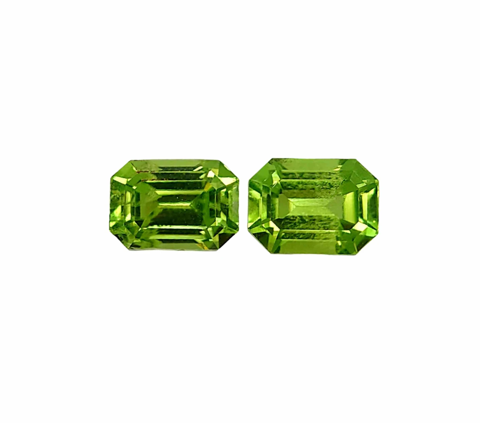 3.2ct Natural Emerald Faceted Peridot Pair from Pakistan — view 1